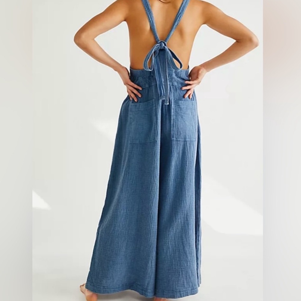 Free People Cyprus Ave Overalls Wide Leg - Picture 2 of 4